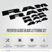 LET802BLK patented gloss black lettering set for 2026 Ram 1500 - feature icons