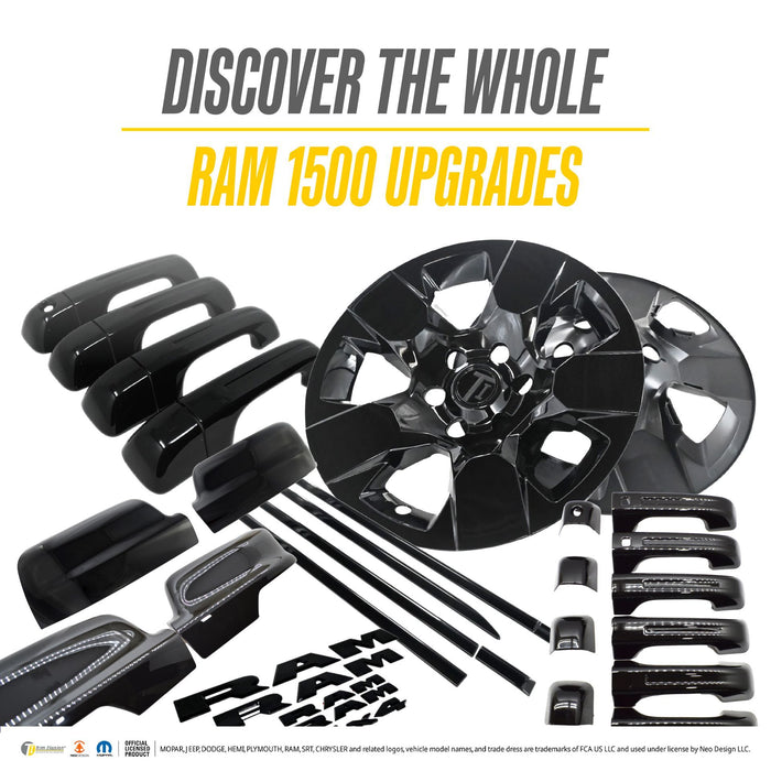 More Ram 1500 upgrades from Trim Illusion, including LET802BLK gloss black lettering set