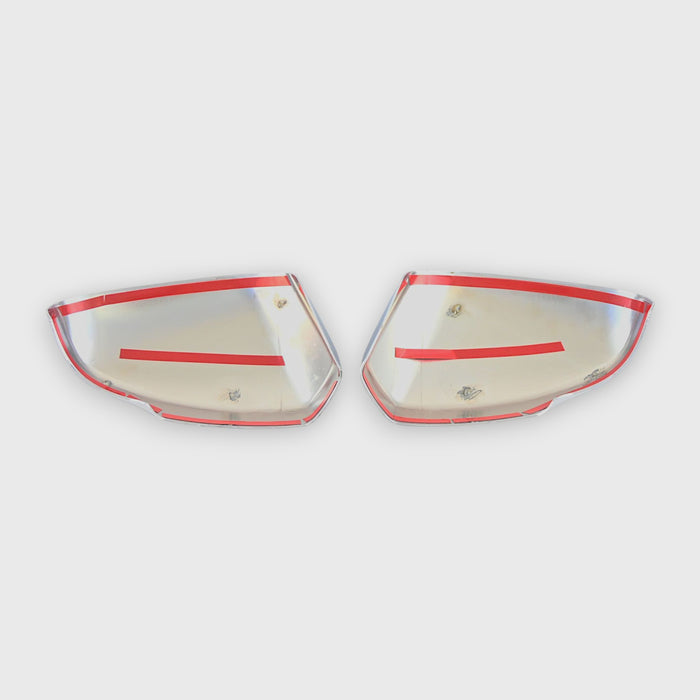 backside view chrome mirror covers