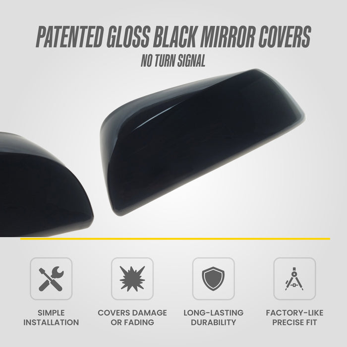 Patented MC6279BLK gloss black mirror covers, no turn signal, for 2025 Toyota Sienna