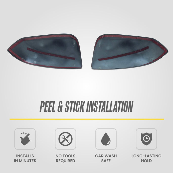 Peel and stick installation - MC6279BLK gloss black mirror covers for 2024 Toyota Sienna