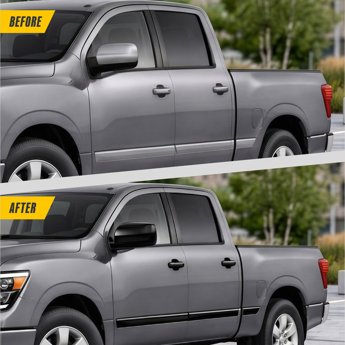 MC6297BLK gloss black chrome delete mirror covers for 2019 Nissan Titan - image 5