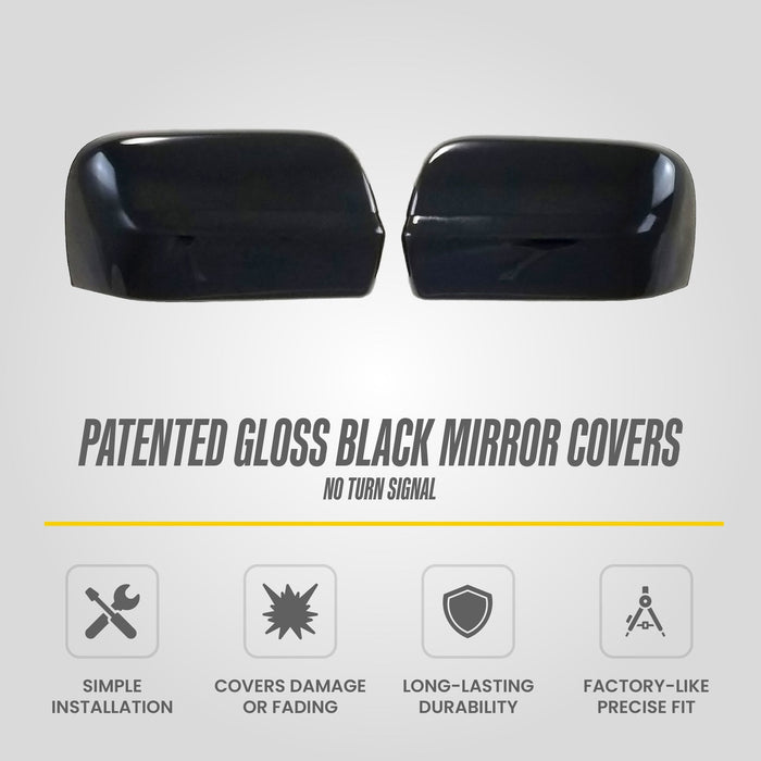 MC6297BLK gloss black chrome delete mirror covers for 2017 Nissan Titan - image 4