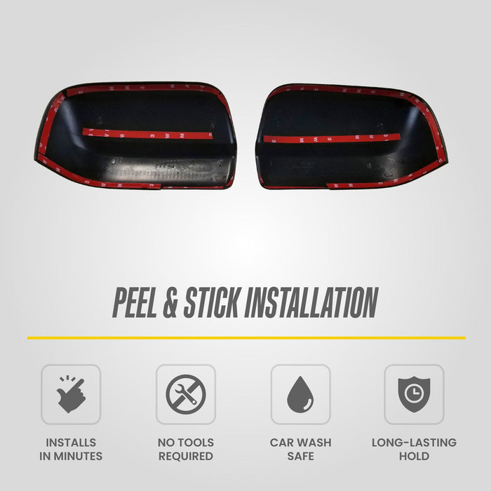 MC6297BLK gloss black chrome delete mirror covers for 2024 Nissan Titan - image 3