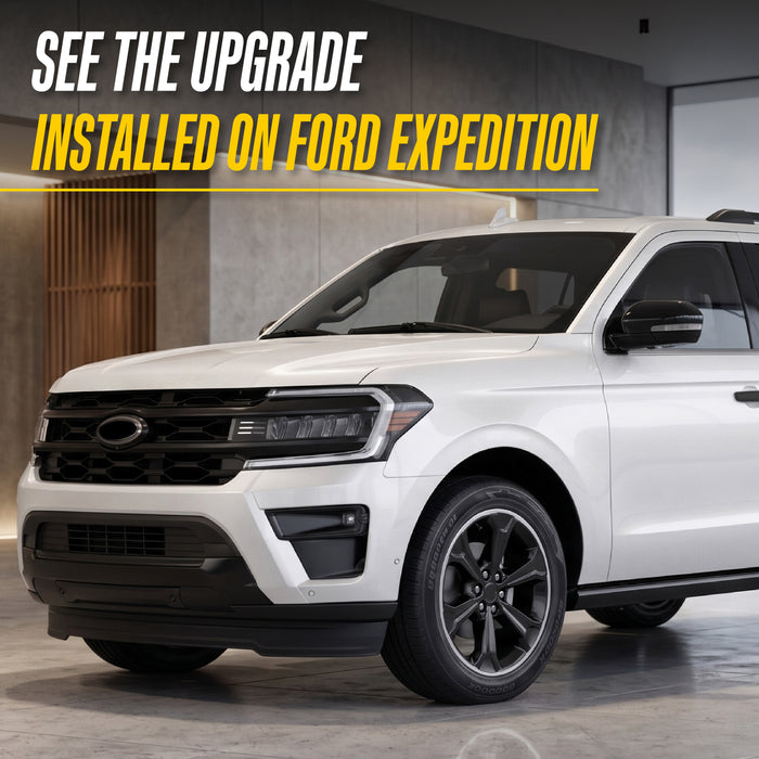 2022 Ford Expedition with Trim Illusion MC6333BLK Gloss Black Mirror Covers installed