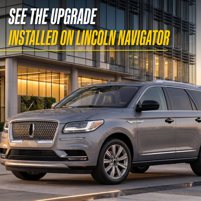 2020 Lincoln Navigator with Trim Illusion MC6333BLK Gloss Black Mirror Covers installed
