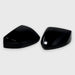 Two black Kia Sportage car mirror covers on a white background