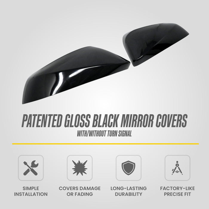 Patented MC6384BLK Gloss Black Mirror Covers for 2019 Lexus NX, with or without turn signal - simple install, covers damage, durable, factory-like fit