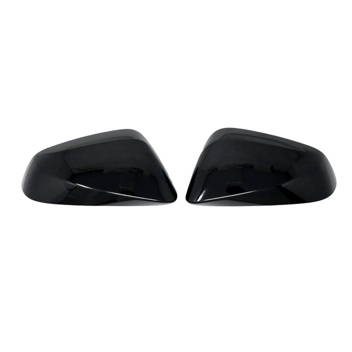 Pair of gloss black tape-on mirror covers MC6384BLK for 2016 Lexus RX, left and right
