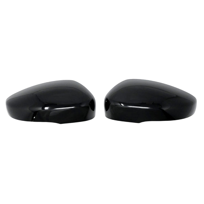 Pair of gloss black tape-on mirror covers MC6389BLK for 2018 Chrysler Pacifica, left and right