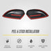 MC6389BLK mirror covers for 2017 Chrysler Pacifica with pre-applied adhesive tape - peel and stick, no tools, car wash safe