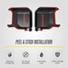Peel and stick installation: MC6393BLK 2025 Toyota Land Cruiser gloss black mirror covers with pre-applied adhesive tape
