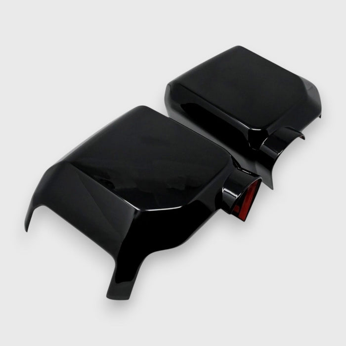 MC6393BLK gloss black mirror covers for 2024 Lexus GX550, angled view, 2-piece set