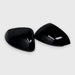Two black car mirrors on a white background