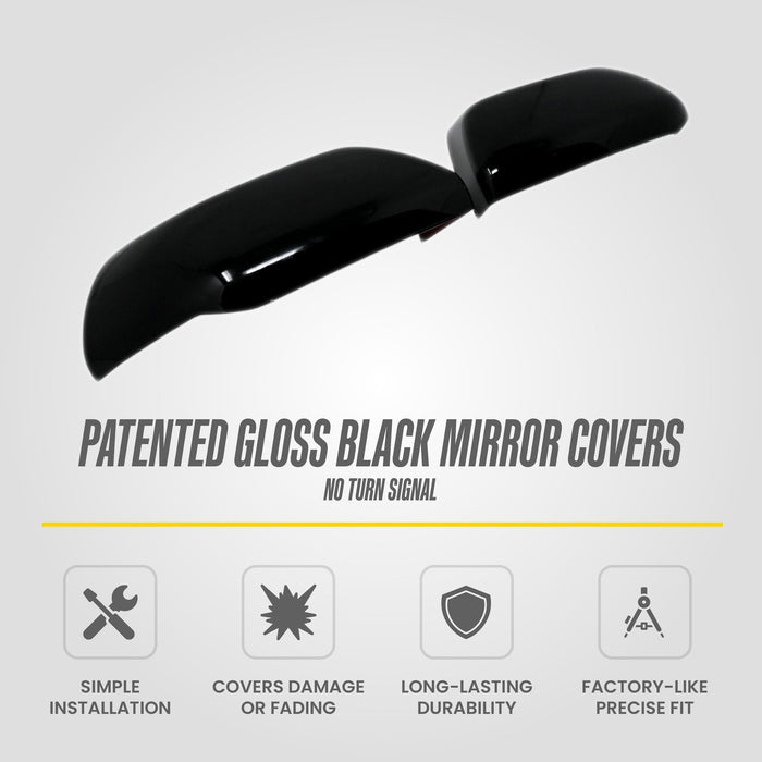 MC6405BLK patented gloss black mirror covers for 2026 GMC Terrain (no turn signal) - feature icons