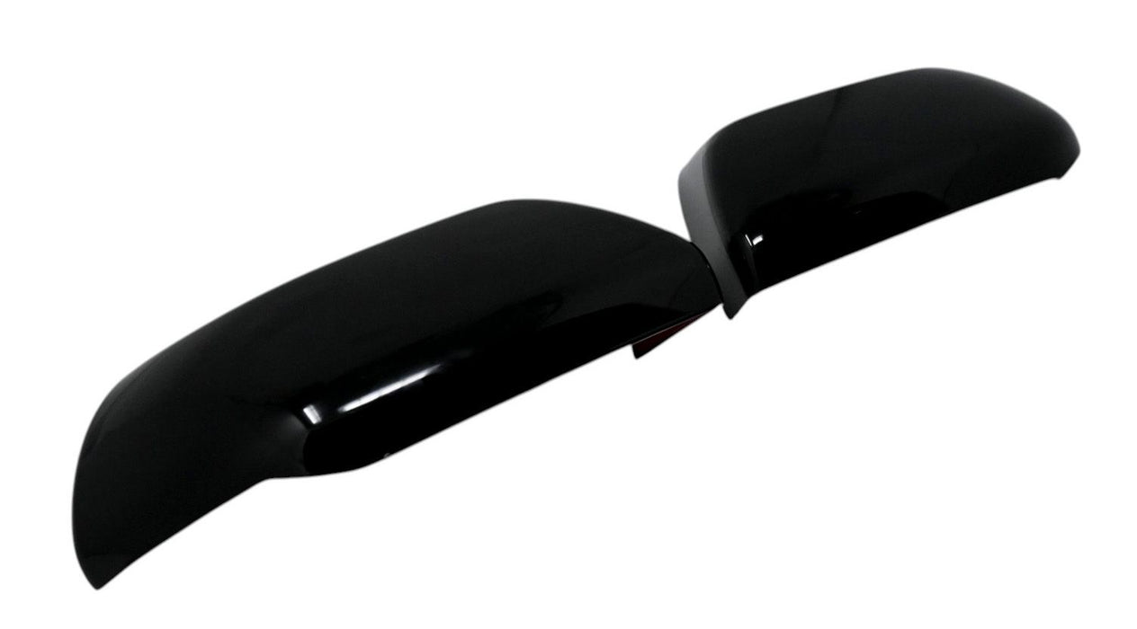 MC6405BLK gloss black mirror covers for 2026 Chevrolet Equinox, angled view of the 2-piece set