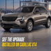 MC6406BLK gloss black mirror covers installed on a 2025 Cadillac XT4