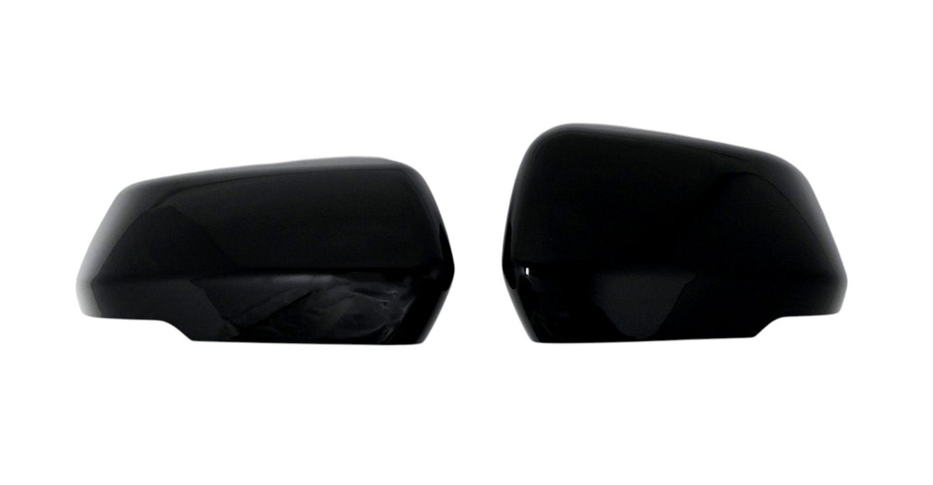 MC6406BLK gloss black mirror covers for 2025 Cadillac XT4, front view of the set