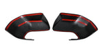 Back of MC6407BLK gloss black mirror covers with pre-applied red-backed adhesive tape for 2026 Ford Bronco Sport