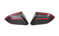 Back of MC6408BLK gloss black mirror covers with pre-applied red-backed adhesive tape for 2017 Ford Mustang