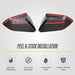 Peel and stick installation: MC6408BLK 2024 Ford Mustang mirror covers with pre-applied adhesive tape