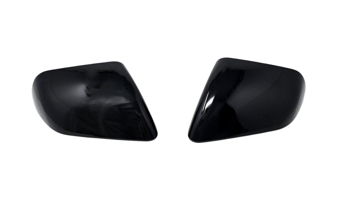 MC6408BLK gloss black mirror covers for 2026 Ford Mustang, front view of the set