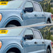 Before and after: 2021 Ford F-150 factory mirrors vs MC6411BLK gloss black mirror covers