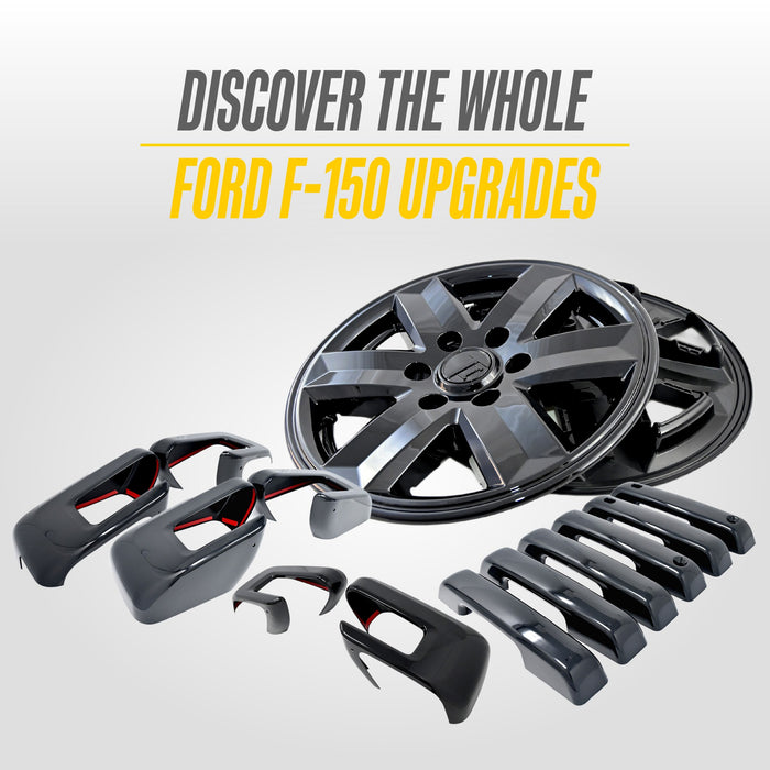 More Ford F-150 upgrades from Trim Illusion, including MC6411BLK gloss black mirror covers
