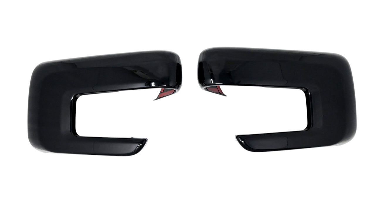 MC6411BLK gloss black mirror covers for 2022 Ford F-150, front view of the set