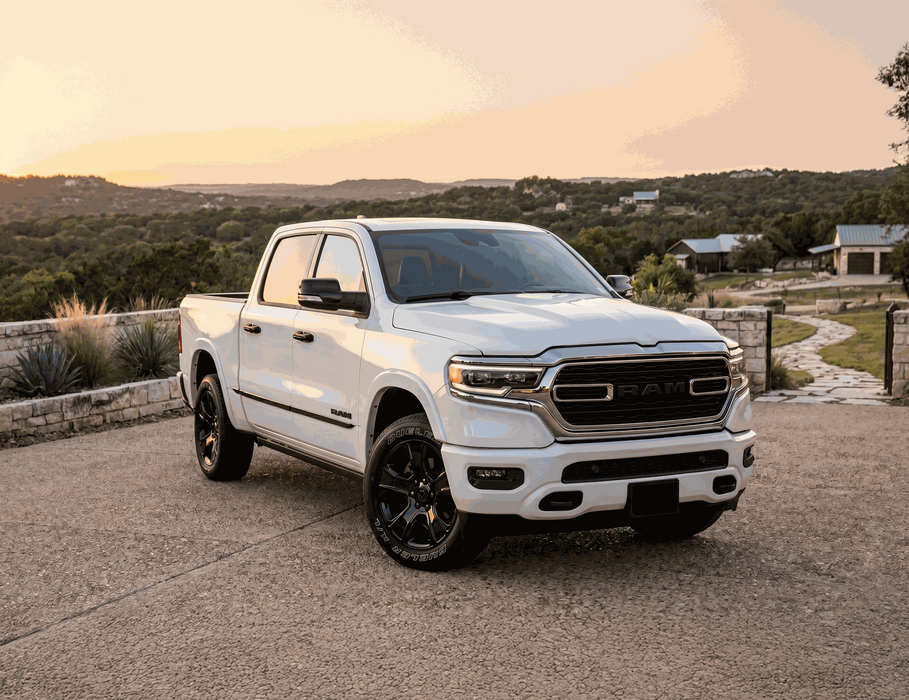 LET800BLK gloss black lettering set fitted on a Ram 1500, lifestyle photo