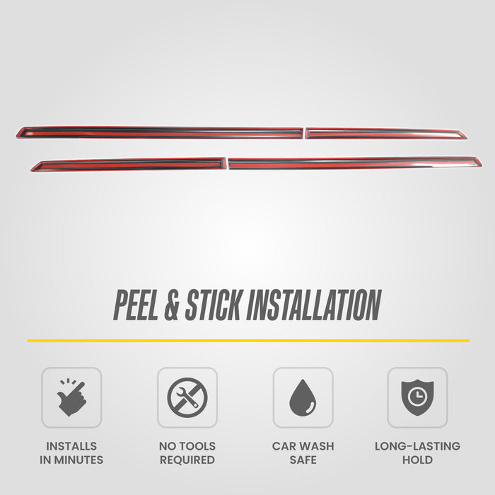Peel and stick 3M adhesive - SM6112BLK door moldings for 2024 GMC Yukon