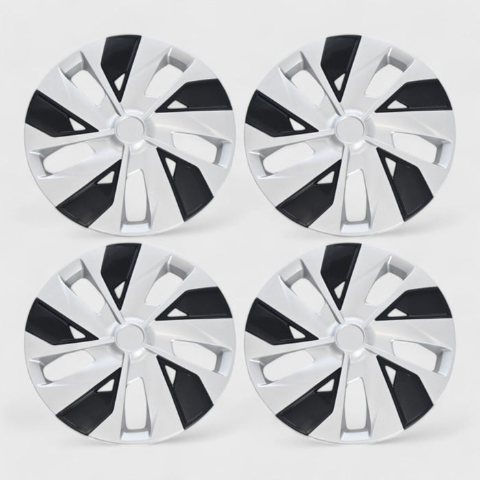 thumbnail image 2 of 15 Inch Wheel Covers Hubcaps For Nissan - Glossy Black With White Accents - OMAC 4-Pack, Made In Italy 2 of 5