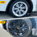 Before and after WC120-19BLK gloss black wheel covers on 2022 Tesla Model Y
