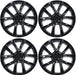 Four WC124-18BLK gloss black wheel covers from the set for 2023 Tesla Model 3