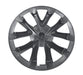 Back of WC124-18BLK gloss black wheel covers for 2024 Tesla Model 3, showing the snap-on clips