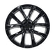 Single WC124-18BLK gloss black wheel covers for 2025 Tesla Model 3, front view