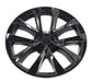 WC124-18BLK gloss black wheel covers for 2019 Tesla Model 3, angled view