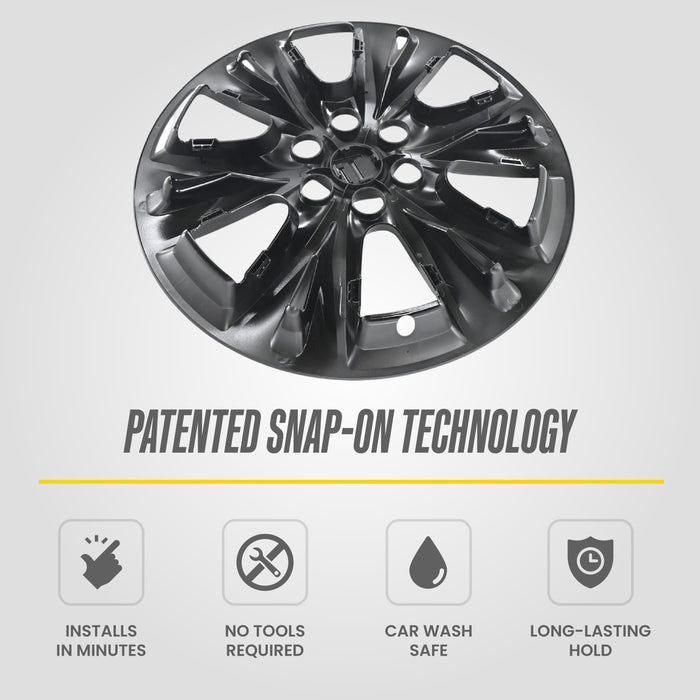 Patented snap-on technology - WSK708-18BLK wheel skin for 2023 Cadillac XT5