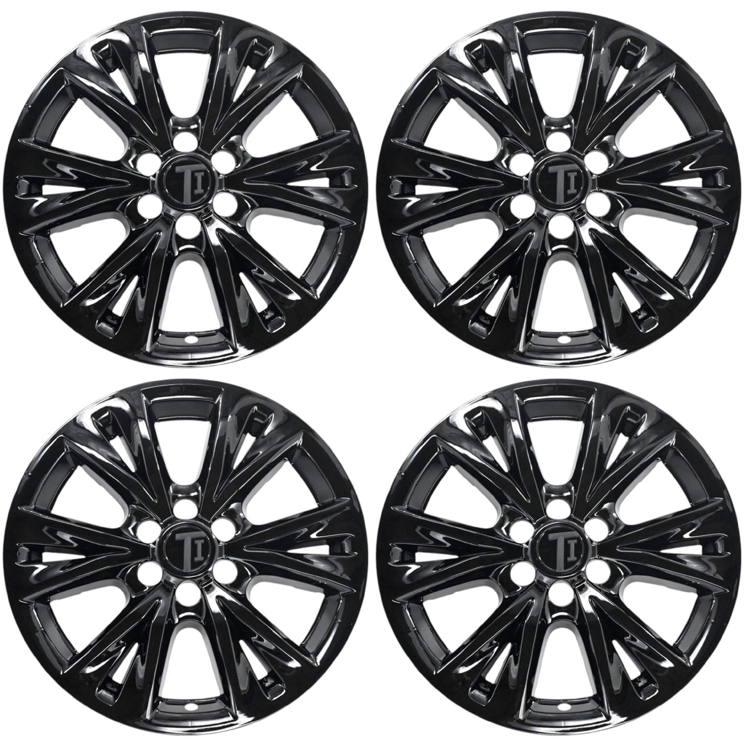 Set of four WSK708-18BLK gloss black 18-inch wheel skins for 2025 Cadillac XT6