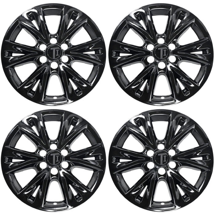 Set of four WSK708-18BLK gloss black 18-inch wheel skins for 2025 Cadillac XT6