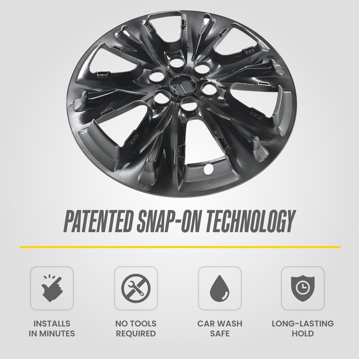 Patented snap-on technology - WSK708-18BLK wheel skin for 2021 Cadillac XT6