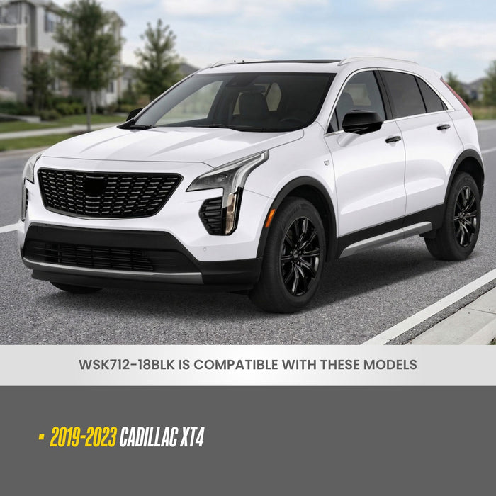WSK712-18BLK compatibility: fits 2019-2023 Cadillac XT4, shown on a Cadillac XT4