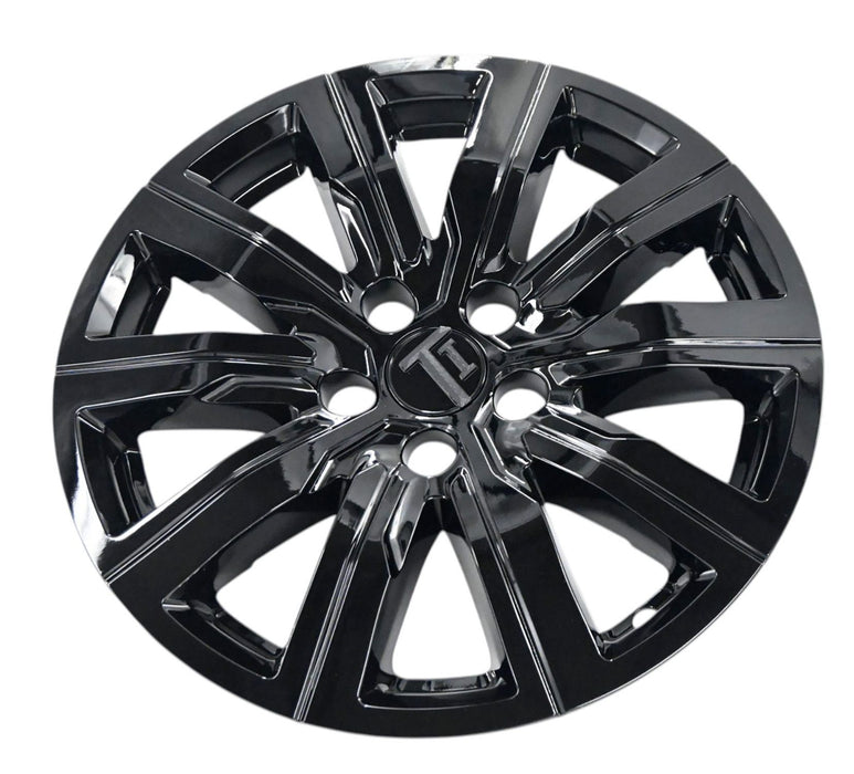 WSK712-18BLK gloss black wheel skins for 2020 Cadillac XT4, angled view
