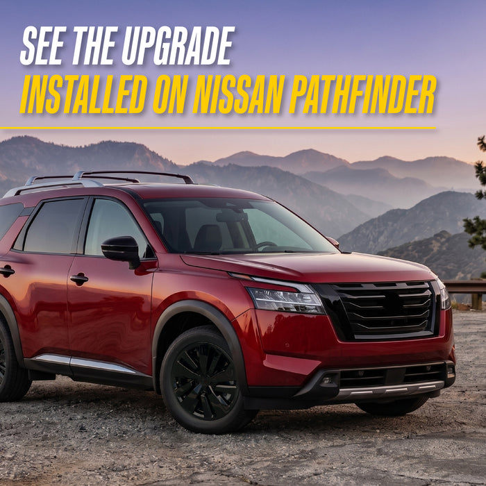 2023 Nissan Pathfinder with Trim Illusion WSK714-18BLK Gloss Black Wheel Skins installed
