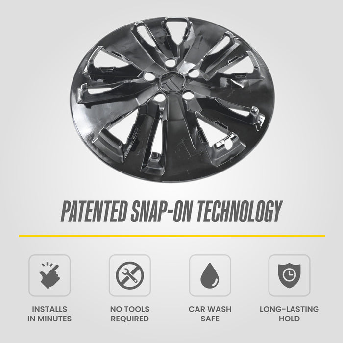 Patented snap-on technology - WSK714-18BLK wheel skin for 2026 Nissan Pathfinder