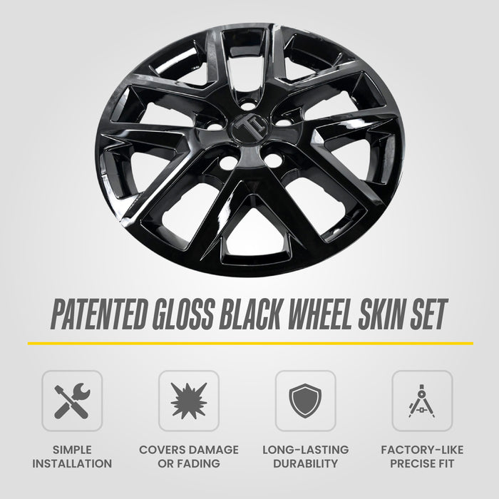 Patented gloss black snap-on wheel skin WSK720-17BLK for 2022 Chevrolet Equinox
