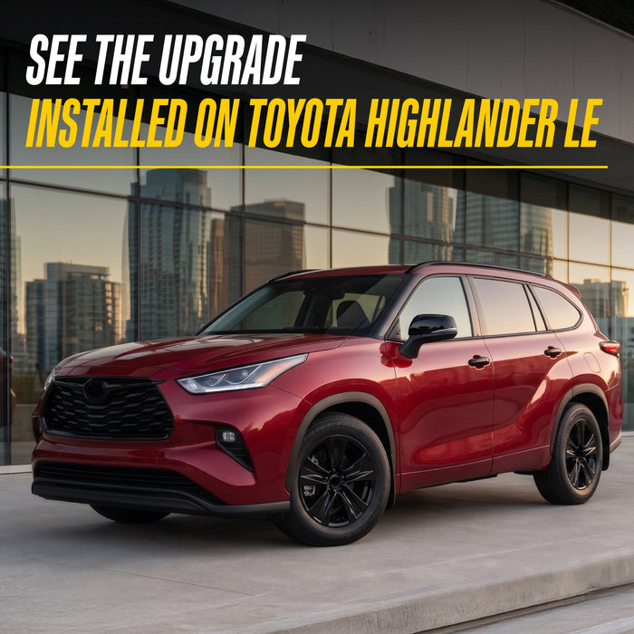 Red 2025 Toyota Highlander with Trim Illusion WSK723-18BLK Gloss Black Wheel Skins installed - see the upgrade