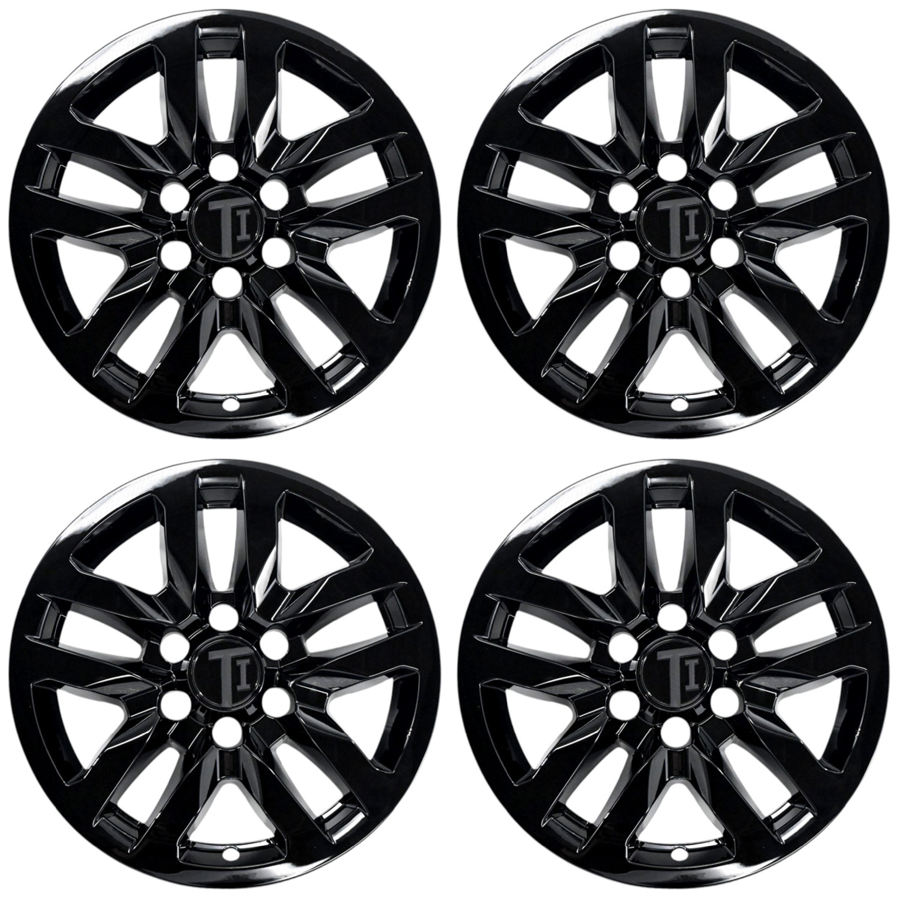 Set of four WSK724-18BLK gloss black 18-inch wheel skins for 2023 Chevrolet Silverado 1500 LT/LS