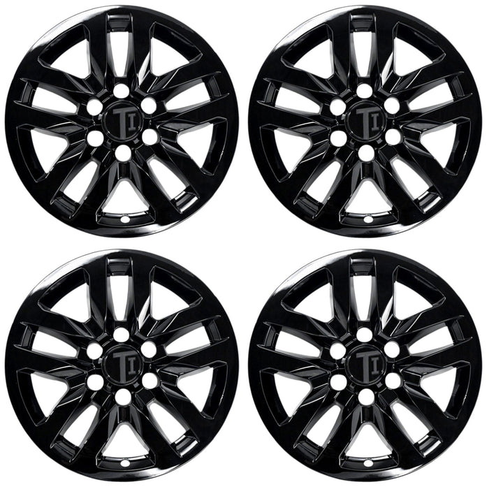 Set of four WSK724-18BLK gloss black 18-inch wheel skins for 2021 Chevrolet Silverado 1500 LT/LS