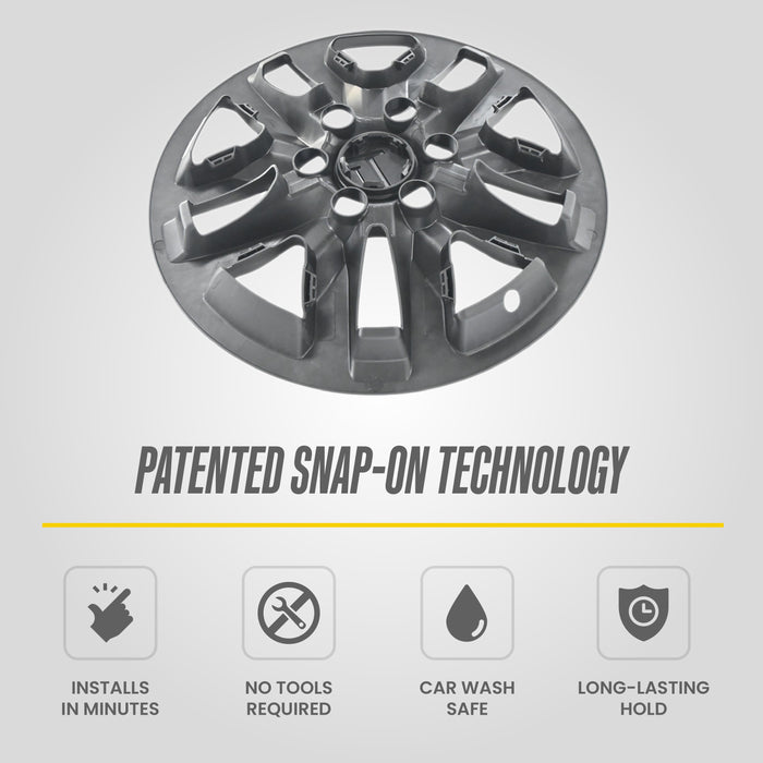 Patented snap-on technology - WSK724-18BLK wheel skin for 2019 Chevrolet Silverado 1500 LT/LTZ/LS